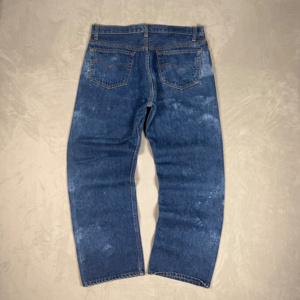 90s Mens Levis 501 Button Fly Sun Bleached Faded Straight Leg Jeans 34x27